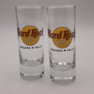 2 HARD ROCK CAFE Niagara Falls 2 oz Shot Glasses Canada Maple Leaf Vintage New